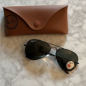 ray-ban aviator black polarized NEW